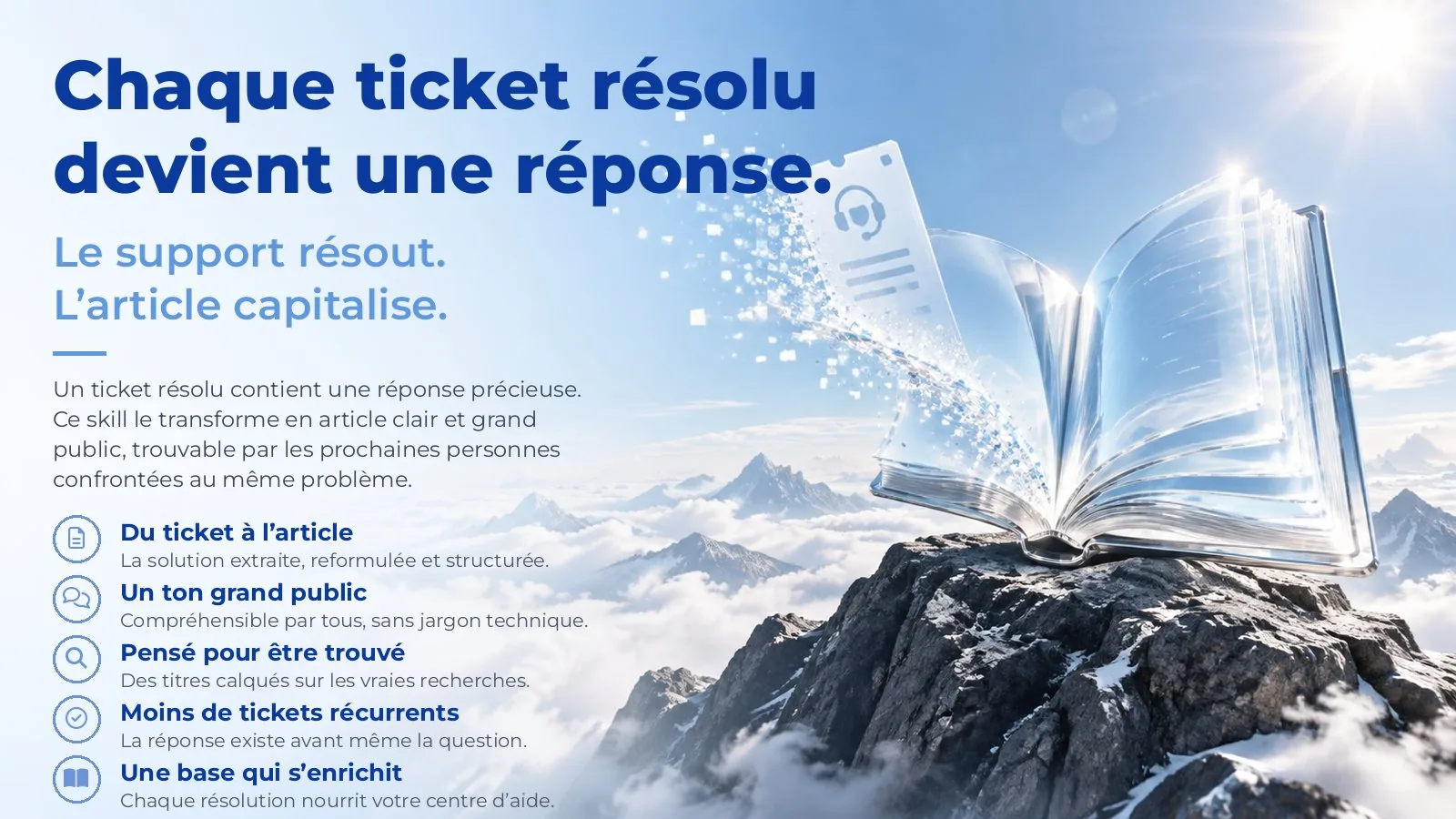 Aperçu : Du ticket à l'article d'aide